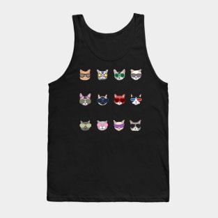 Sunglasses Cats Stickers Tank Top